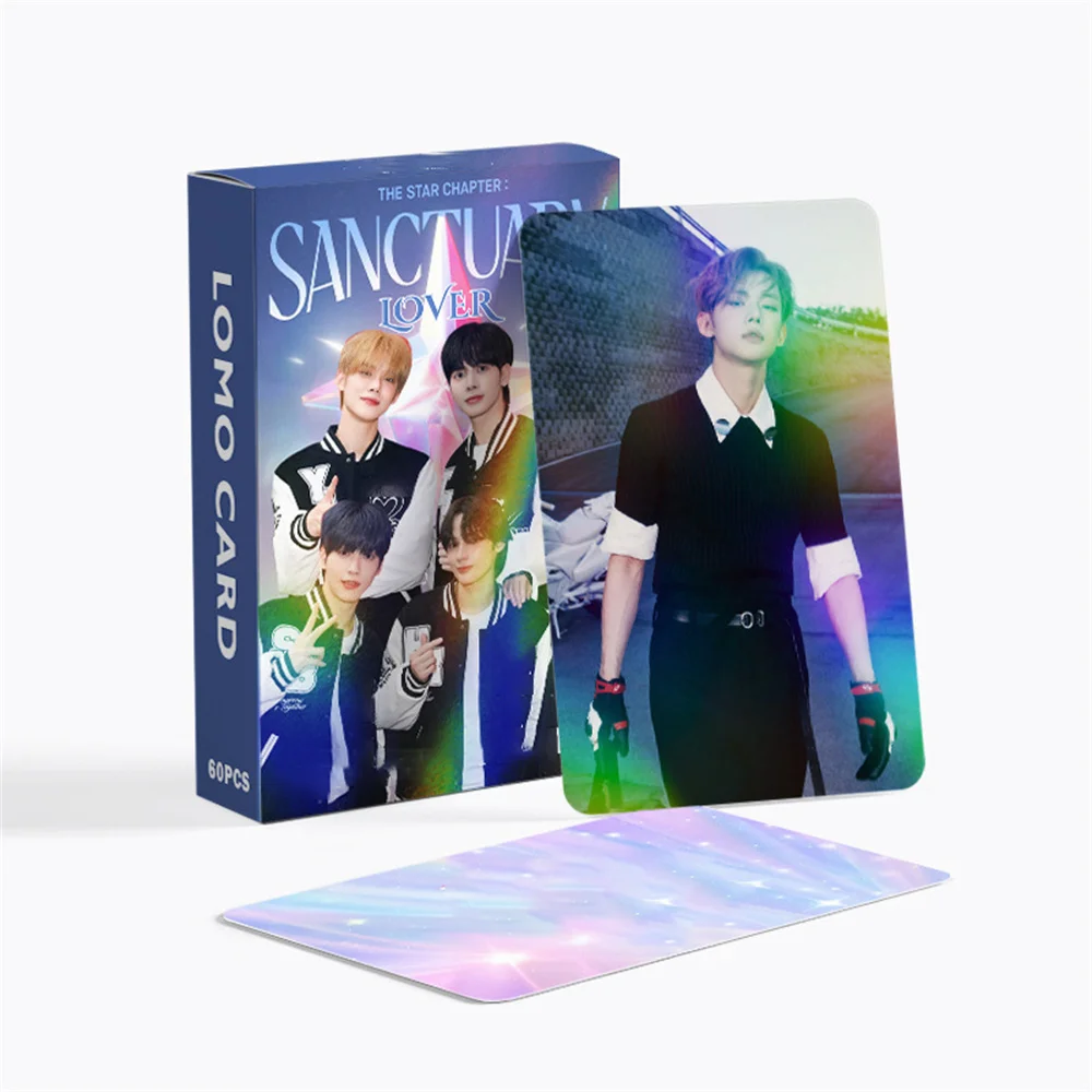 60pcs/Set Kpop Idols Yeonjun Soobin Laser Boxed Card HIgh Quality HD Photo Double Sides Printing LOMO Card Fans Collection