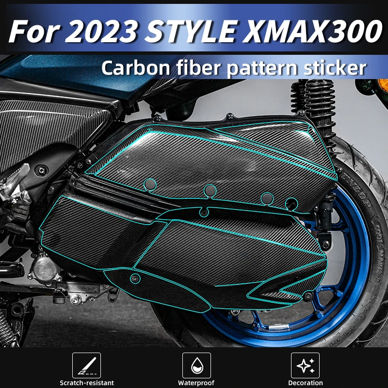 

For 2023 Yamaha XMAX300 Carbon Fiber Fuel Tank Protector Decal 3M Adhesive Anti-Scratch High-Fit Decorative Modification Kits