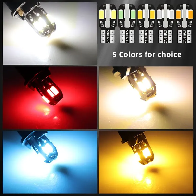 10PCS T10 Led W5W 5730 8SMD Car Interior Lights 168 194 LED Bulb For Car Lamps Car Side Bulbs Car License Plate Lamps