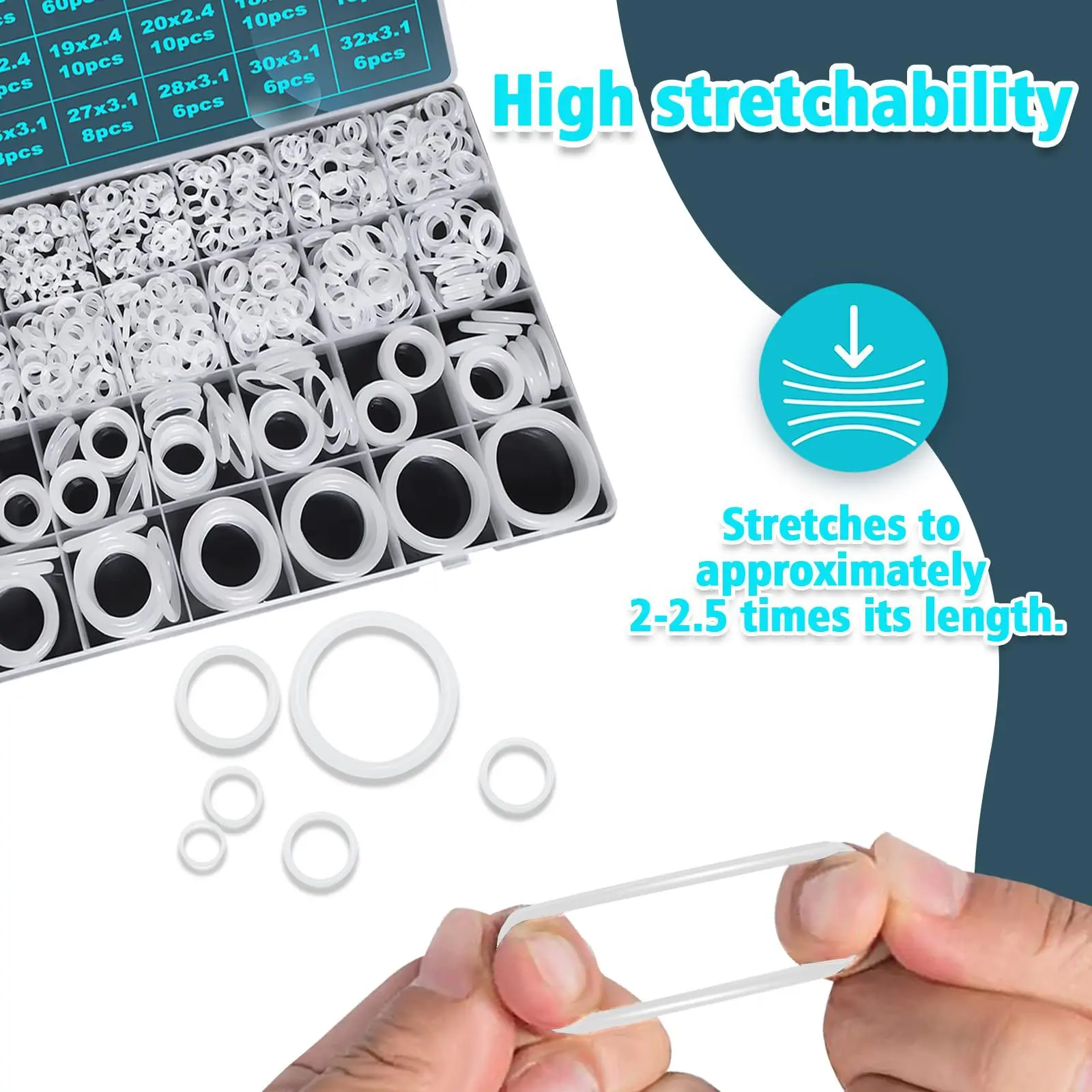 

Набор силиконовых уплотнительных колец (1228 шт.), прозрачные, белые, 32 размера, с инструментом для извлечения и крючком, для обслуживания автомобилей и гидравлических систем