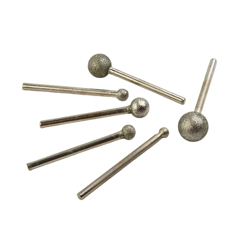 Drill Bit Grinding Needle Diamond Round Ball Burr Ball Shape Metal Round 4-12mm 4/5/6/8/10/12mm 6pcs Engraving