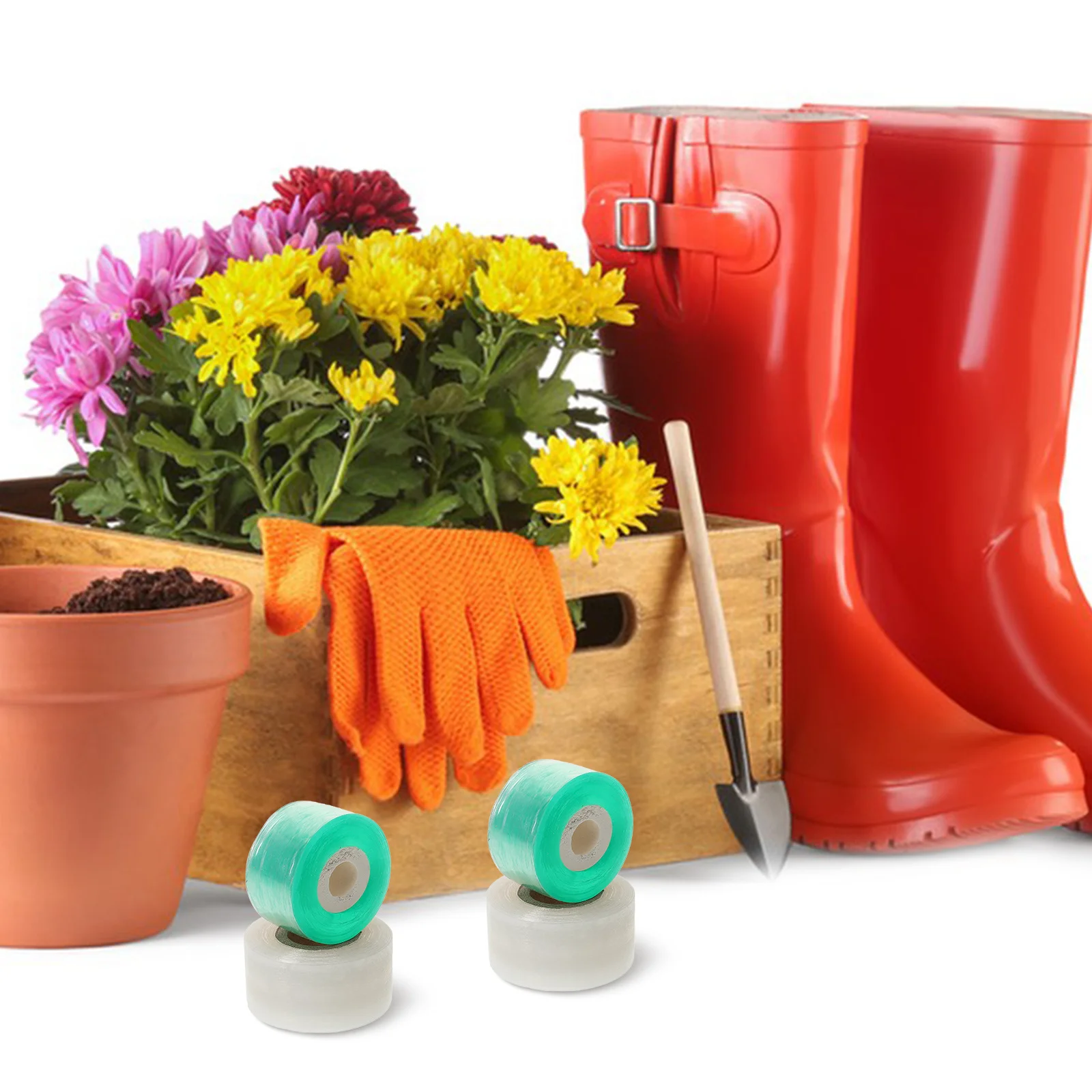 

Garden Grafting Tape 4 Rolls Self-Adhesive Plant Protective Film for Vegetables Fruits Flowers Stretchable Moisturizing Barrier