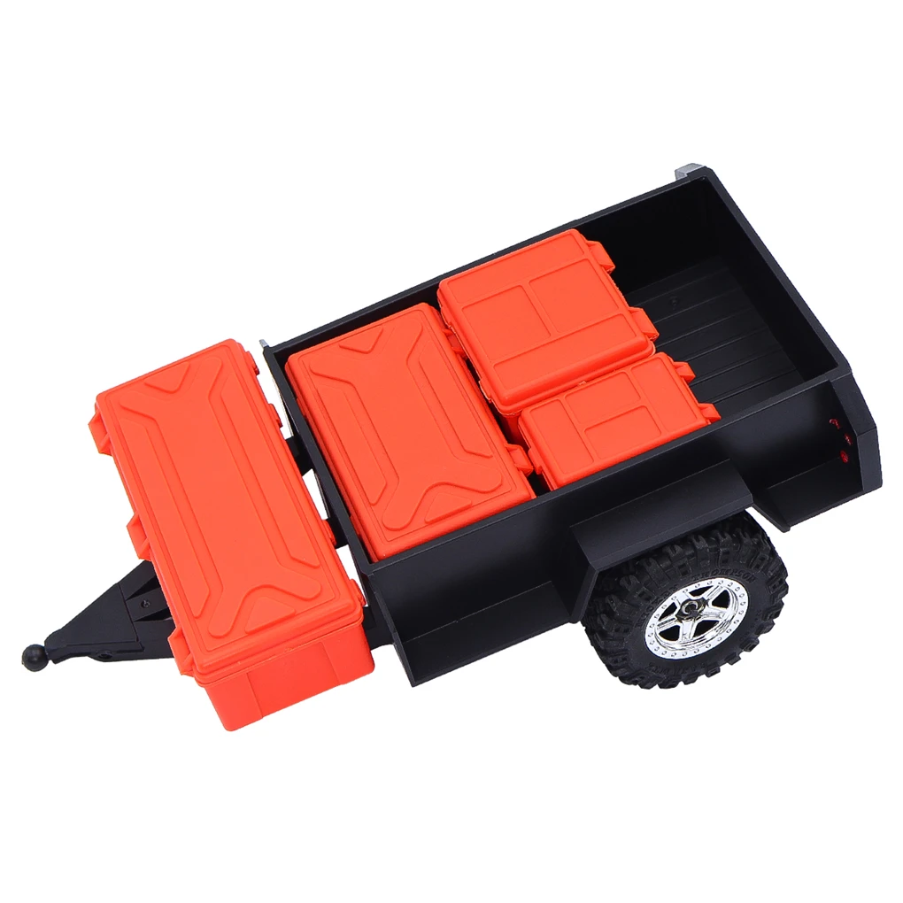 TRX-4M Utility Trailer with Hitch And Scale Storage Box For 1/18 RC Crawler Car TRX4M 1:18 Upgrade Parts Accessories