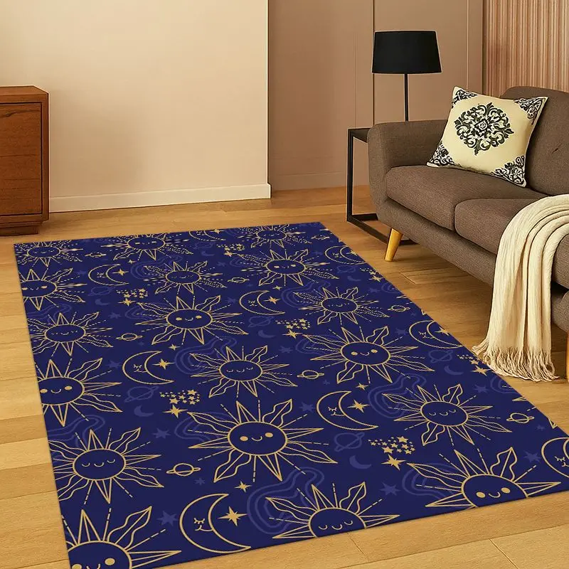 Divination Symbol Sun Moon Tarot Magic Carpet Rug for Bedroom Living Room Sofa Playroom Doormat Home Decor, Area Rug Non-slip