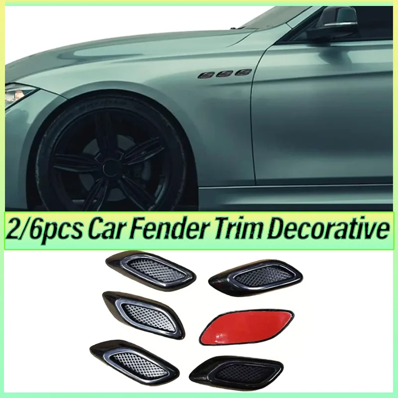 

2/6 шт., бампер с воздушным потоком, боковое вентиляционное отверстие, наклейка на крыло автомобиля, декоративный впуск, универсальные автозапчасти, автомобильный капот, вентиляционное отверстие Presa Aria Auto