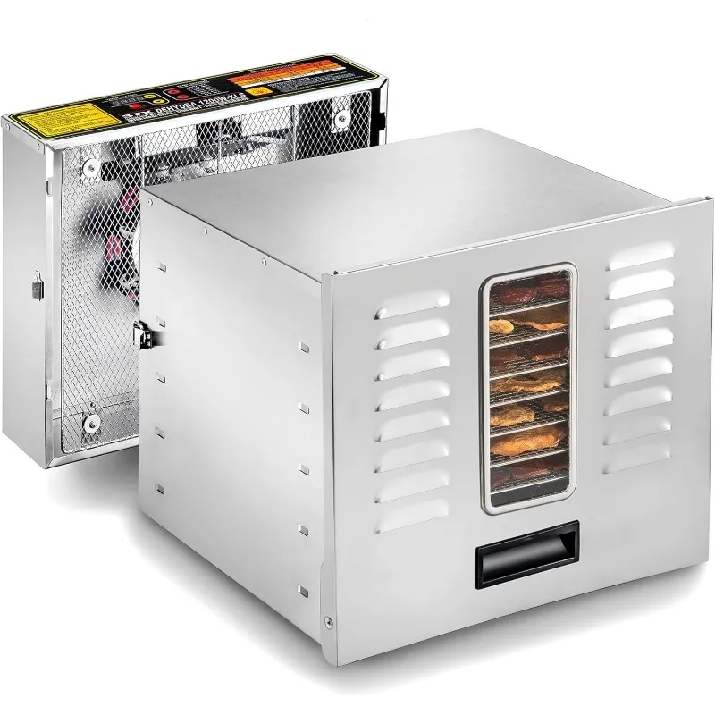 

Dehydra Commercial Grade Stainless Steel Digital Food Dehydrator - 10 Trays 1200 Watts 165 Degree Fahrenheit - Jerky Safe