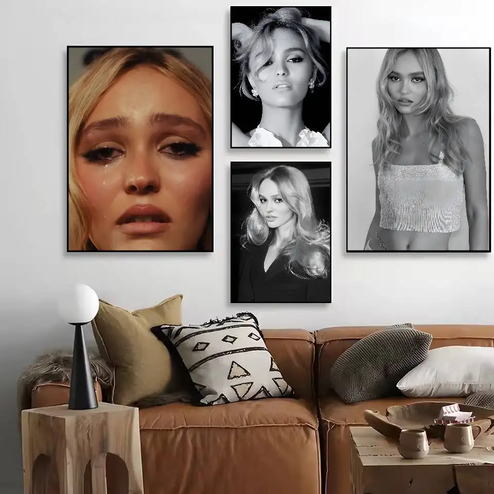 Singer L-Lily-Rose Depp Poster Waterproof HD Art Wall Decal Self-Adhesive Print. Aesthetic Home Room Decor for Living Room Bedro
