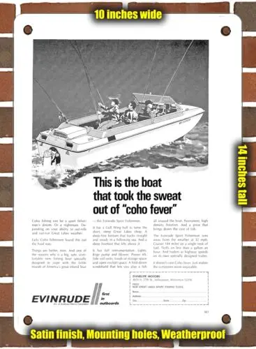 METAL SIGN - 1969 Evinrude - 10x14 Inches