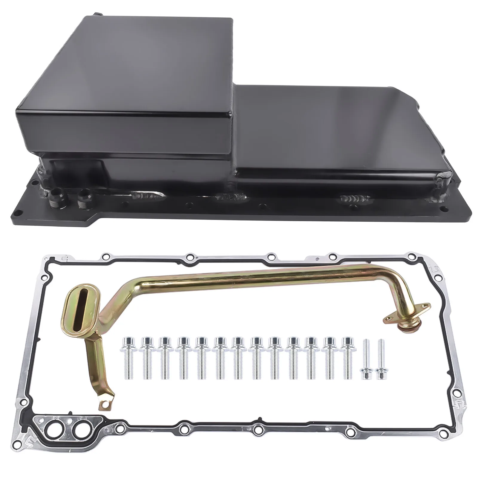 AP02 Rear Sump Oil Pan Kit for GM LS LS1 LS2 LS3 LS6 Engines 7 Quarts Black 81004-R