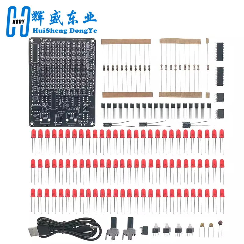 DIY LED Electronic Kit CHA-81 DC4.5-9V LED Tracking Light Game Soldering Project Practice Follow Spot USB/Battery Power Supply