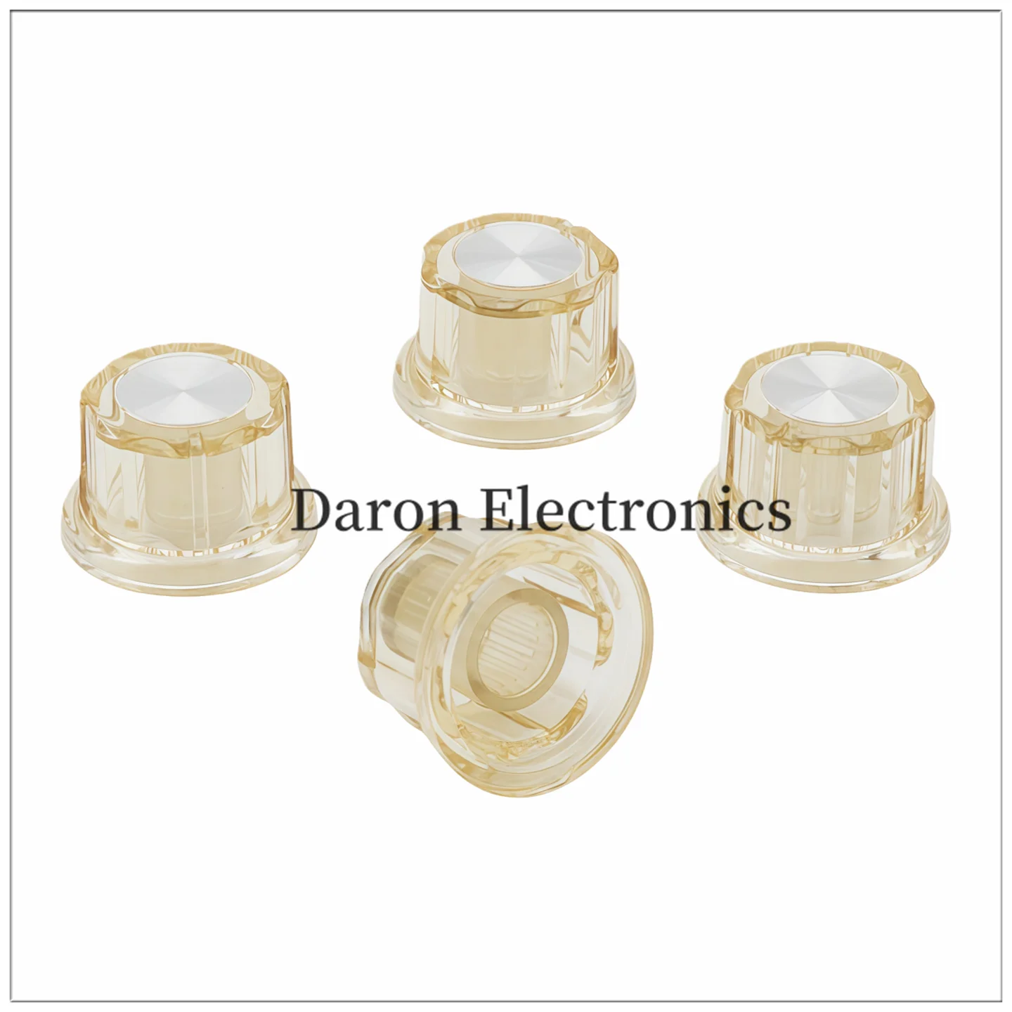 Plastic aluminum disc knob 18.5*11.5mm perforation 6mm light brown rotating adjustment cap