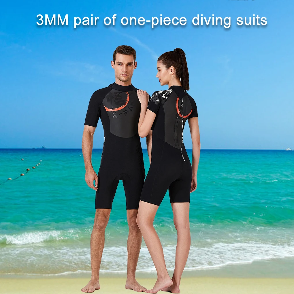 3MM Wetsuits One-piece Full Body Diving Suit Professional Thickened Swimsuit Dive Skins Surf Suit Men’s black XXL