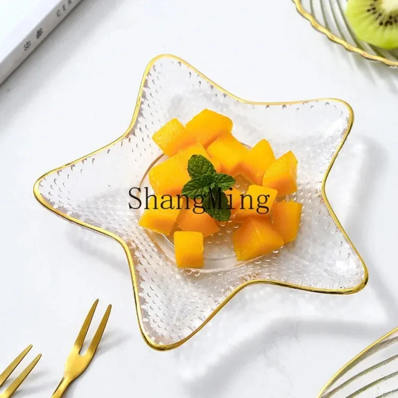 CL crystal glass tableware creative Phnom Penh ocean plate salad bowl dessert plate irregular home dining plate bowl