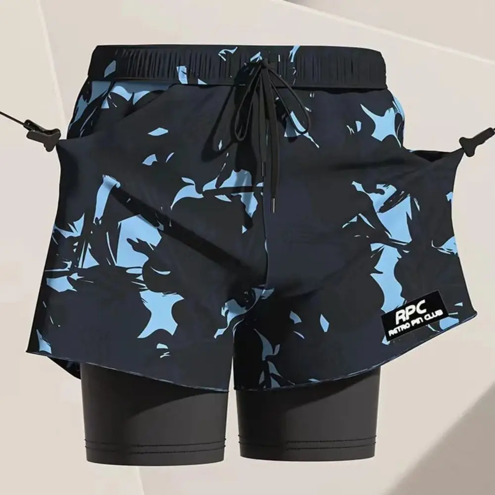 Surfing Shorts L-5XL Men's Swimming Trunks Swimsuit Quick Drying Flat Angle Swim Trunks Printing Thicken Beach Pants Swim