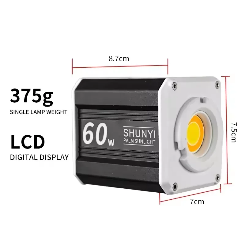 Video Light Tri-Color LED 60W COB Photography Light 2800K-6800K For Live Streaming Home Studio Comercial Photography