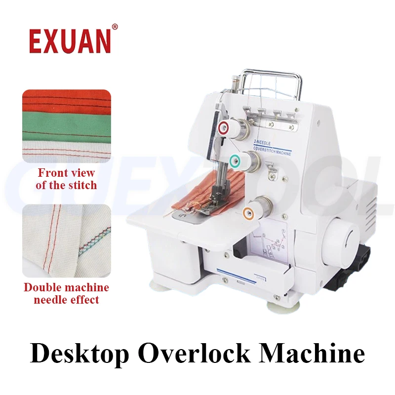 Flat Seaming Machine Household Desktop Electric Overlock Sewing Machine Small Electric Double Needle Thick Sewing Edging Machine