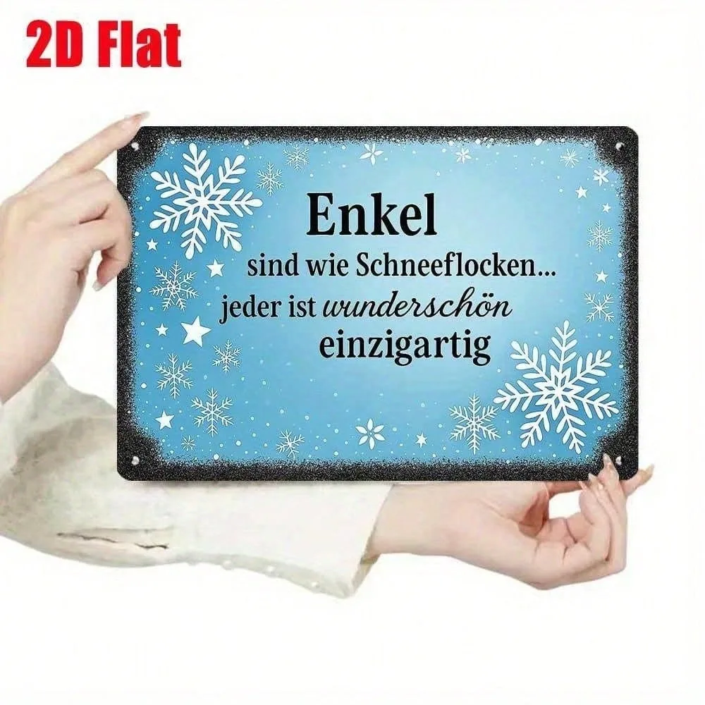 

Vintage Snowflake Metal Wall Sign Retro German Iron Plaque Funny Rustic Home Decor Bar Man Cave