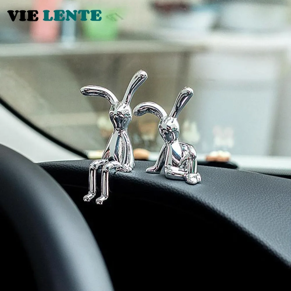 Long Eared Rabbit Center Console Decor Pastable Plating Rabbit 3D Home Furnishings Ornament  Desk Decoration  Home Accessories