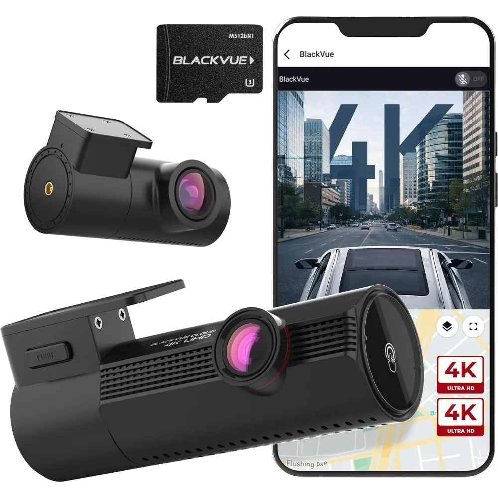 

4K+4K Dual Dash Cam Front and Rear with HDR Night Vision Parking Mode Wi-Fi 64GB Card