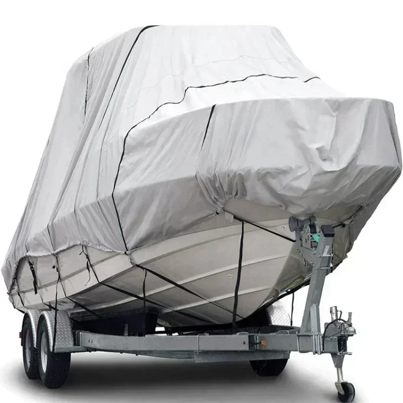 24-26FT 600D T-Top Boat Cover Personal Watercraft Weather Ripstop Trailerable Heavy Duty Polyester Boat Cover Up To 104