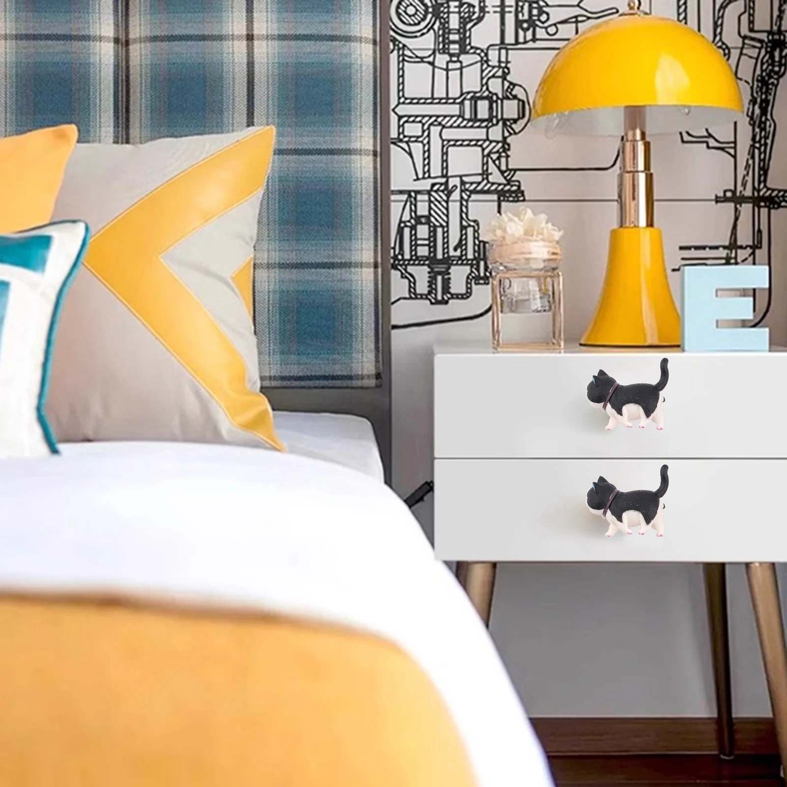 การ์ตูนเฟอร์นิเจอร์แมวน่ารักรูป 3D ประตูสําหรับตู้กล่องประตู Windows ตกแต่งบ้านอุปกรณ์เสริม