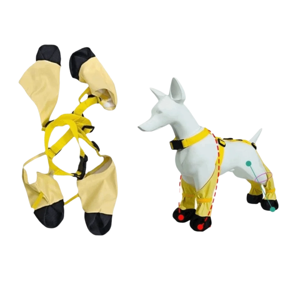 New Waterproof Dog Suspender Boots Anti-Slip Adjustable Fit Pet Paw Protector Dirty-proof Dog Rain Boots Dog Accessories