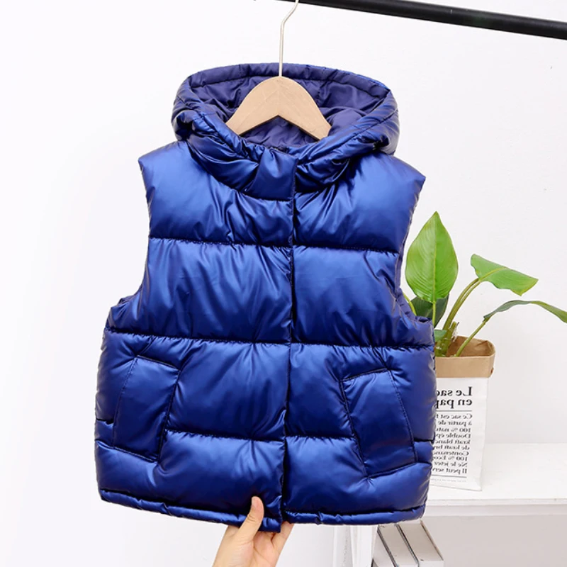 Vest Winter Thickened Warm Tank Top Coat 2-11 Year Old Korean Boy Girls Cartoon Casual Sleeveless Jacket Coat Fashion Child Wear