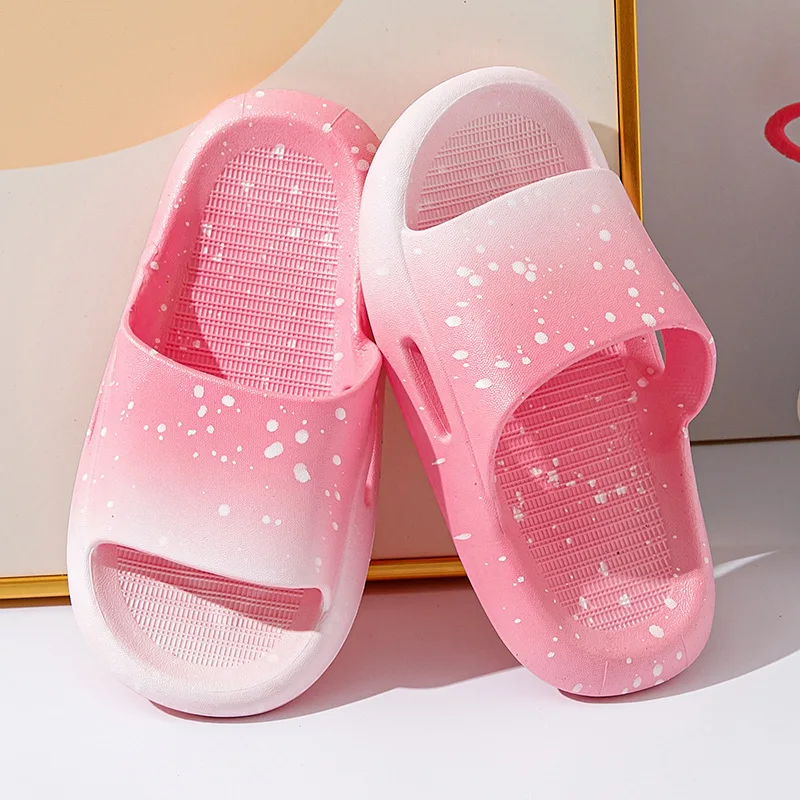 Summer Child Shoes Gradient Color Slippers Boy Girl Sandals Slippers Indoor Shower Anti-slip Slippers Kids\' Beach Casual Sandals