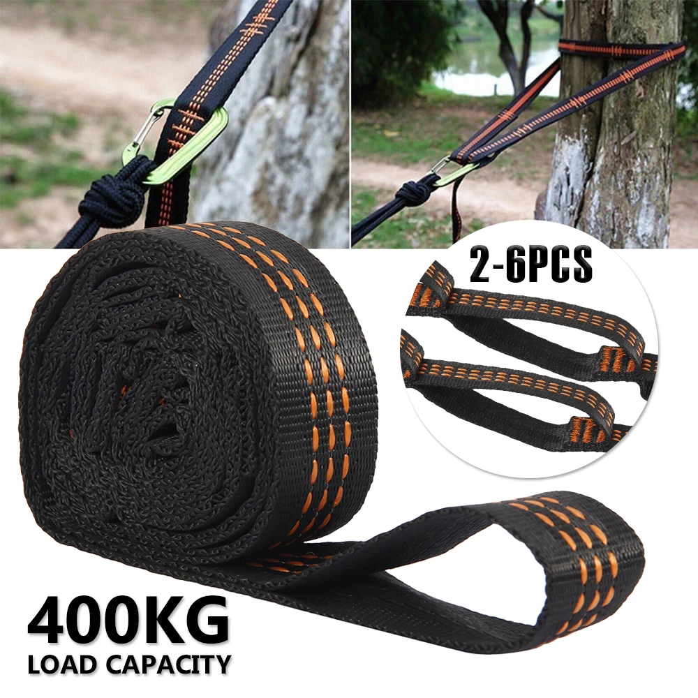 2/6Pcs 100x2.5cm Hammock Straps Nylon Swing Hanging Belt Adjustable Camping Hanging Strap Hammock Accessory for Outdoor Garden