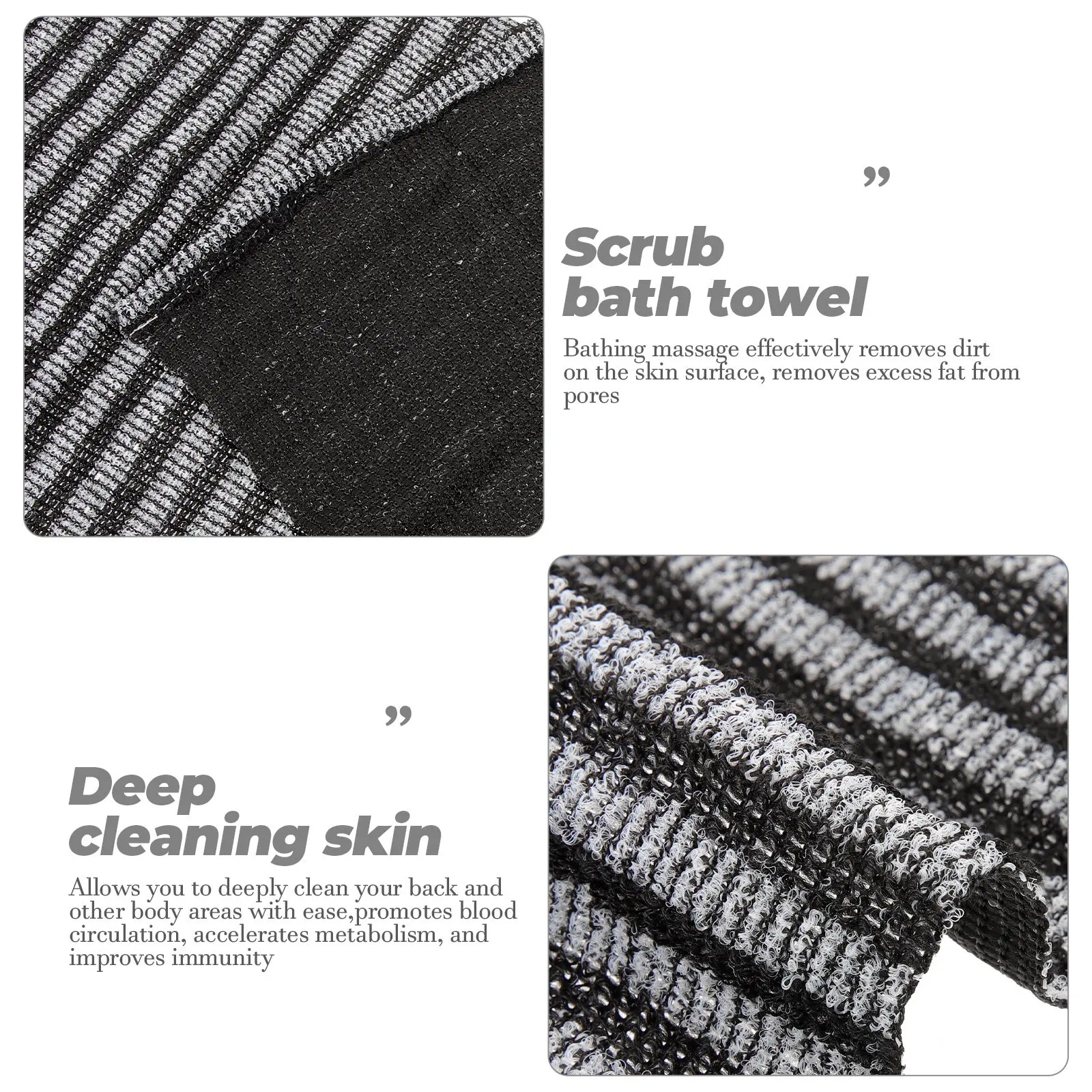 1Pcs Jacquard Bath Towel Long Strip Exfoliating Shower Towel Back Scrubber Deep Cleaning Body Washing Scrubber for Home Bath