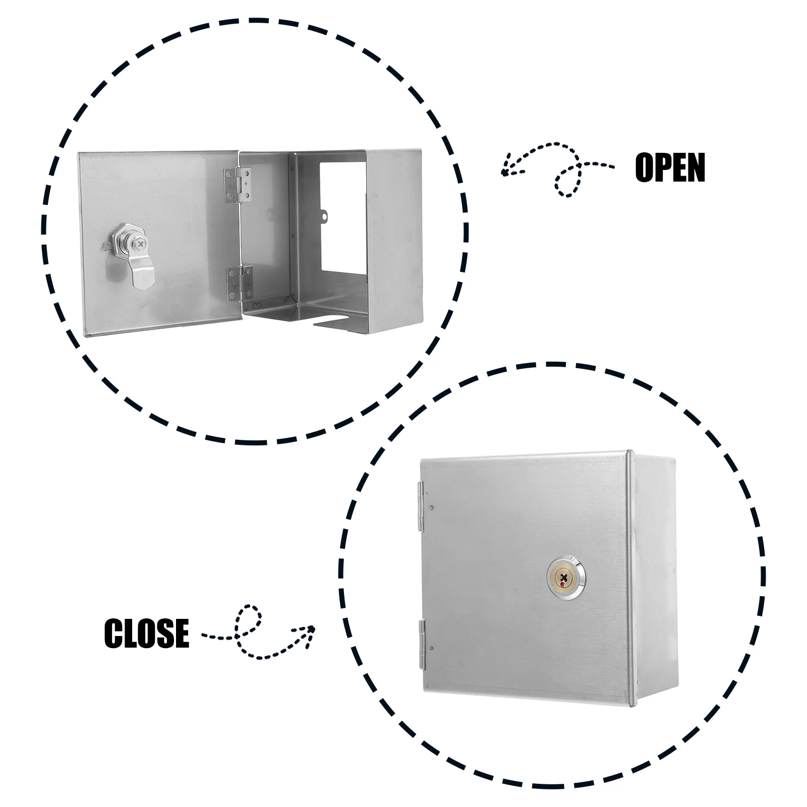 Power Socket Box Electrical Outlet Boxes Silver Cord Cover