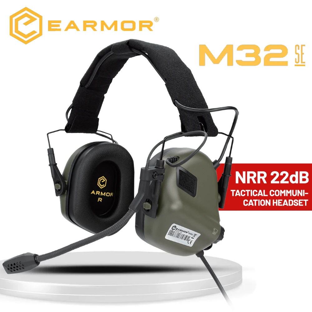 EARMOR M32 SE Headset Anti Kebisingan Berburu Penutup Telinga Menembak Elektronik Taktis Profesional Headphone Komunikasi Taktis
