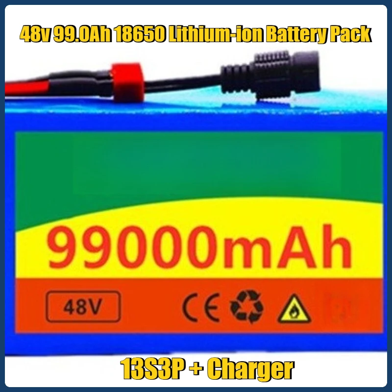

Electric Bicycle Battery 48v 99.0Ah 18650 Lithium-ion Battery Pack 13S3P + Charger