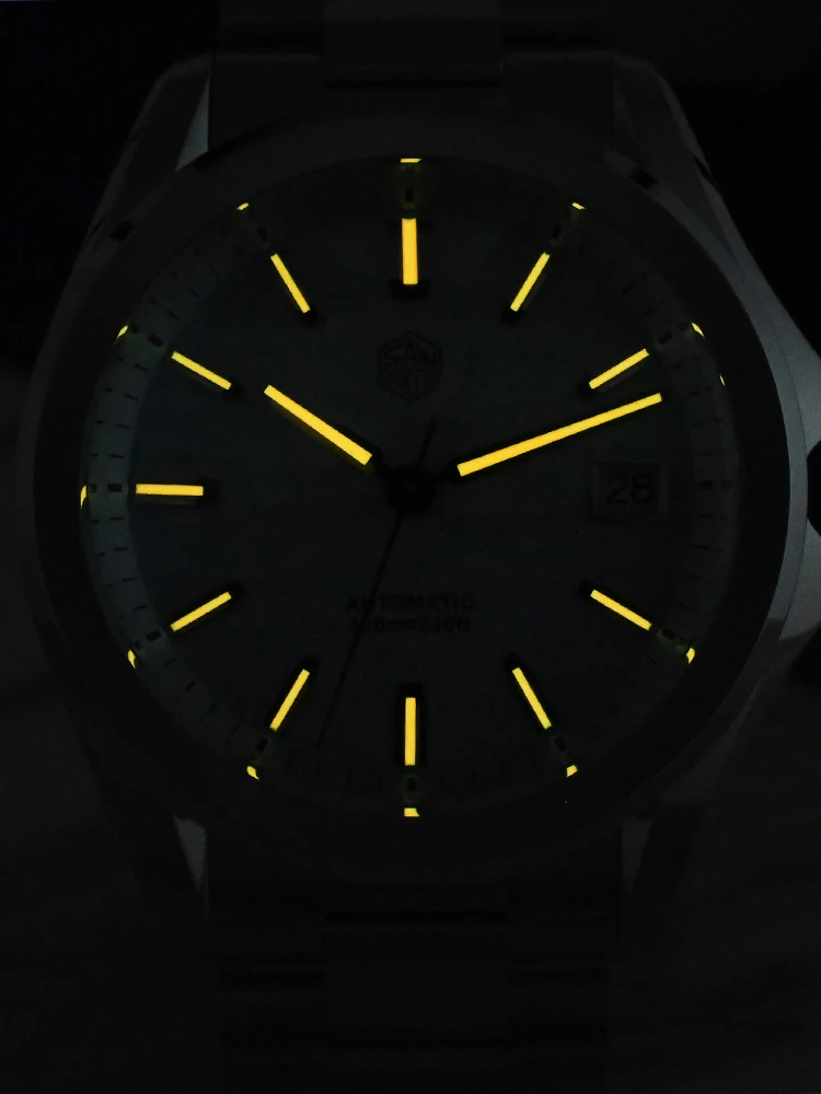 San Martin 39mm Gada Reloj de vestir a la moda para hombre naranja luminoso NH35 relojes de negocios mecánicos automáticos impermeable SN0129 Reloj