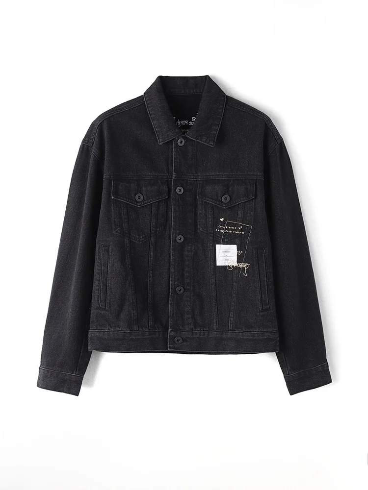 

Men's Long Sve Cotton Denim Jaet Pure Cotton Spring Autumn Bird Series Casual Loose Fit Faionable Spring Autumn Jaet