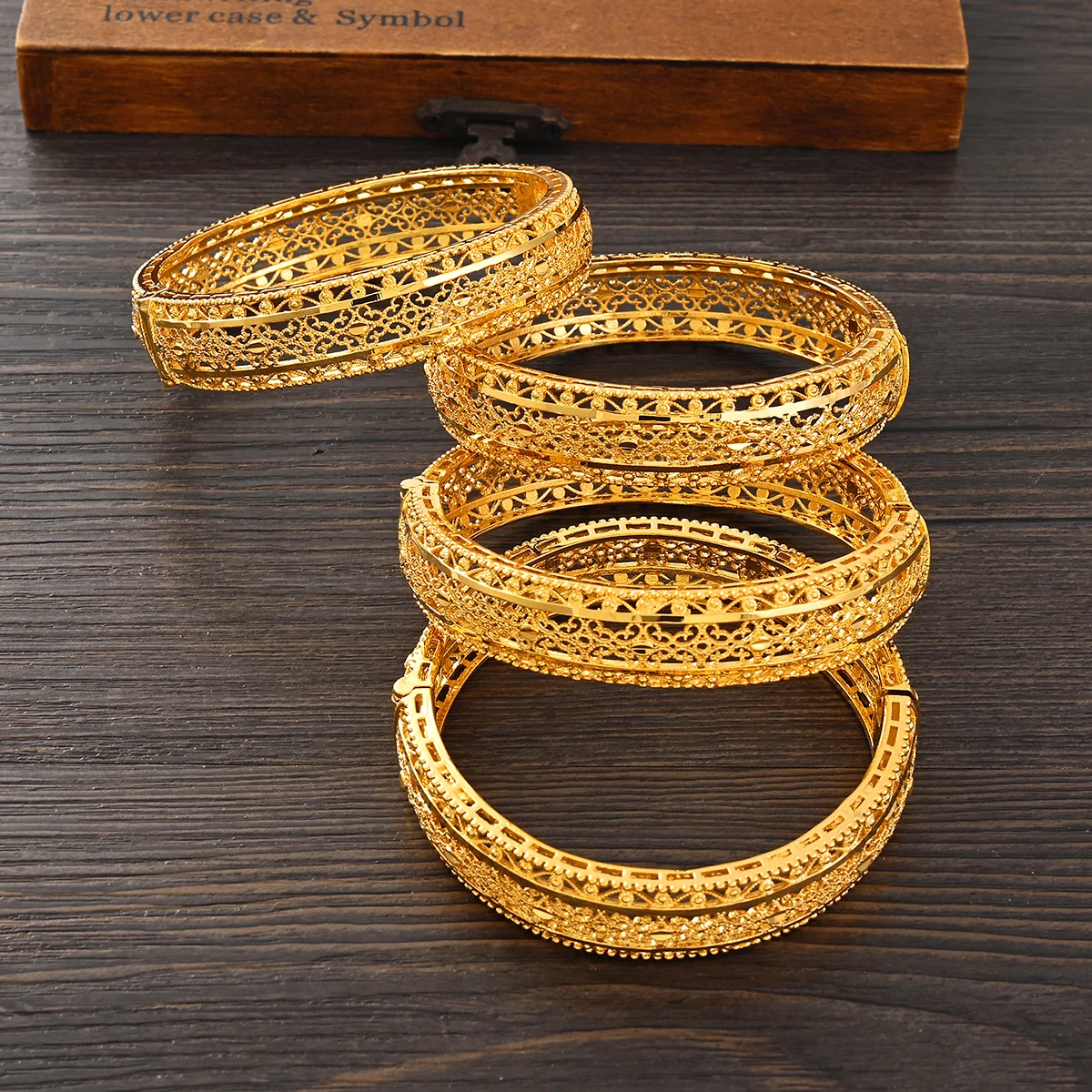 

60MM Gold Color New Wedding Bangle For Women Bride CanOpen Bracelets Indian/Ethiopian/france/African/Dubai Jewelry gifts