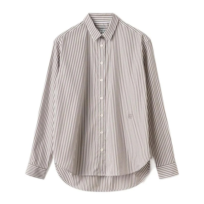Camicia a righe Northern EuropeTOT per donne inizio autunno 2025 nuova camicia casual da pendolare con colletto rovesciato a maniche lunghe