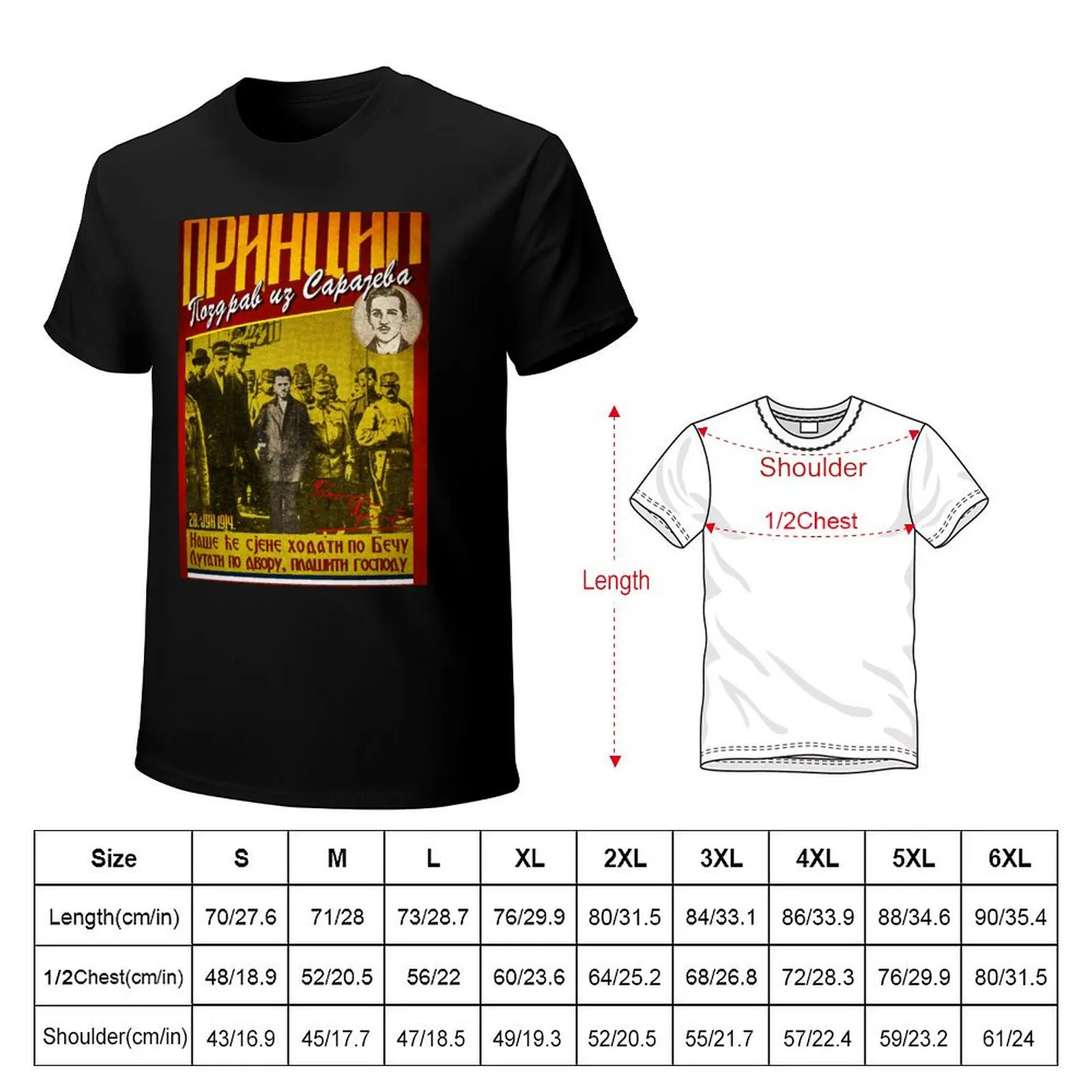 Princip pozdrav iz Sarajeva majica [Принцип ма?ица] T-Shirt cotton t shirt man T-Shirt