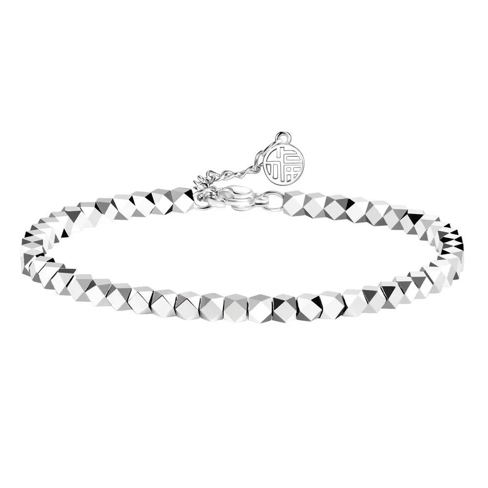 925 Sterling Silver Shiny Irregular Ball Women\'s Hand Bracelets Luxury Designer Jewelry Accessories GaaBou