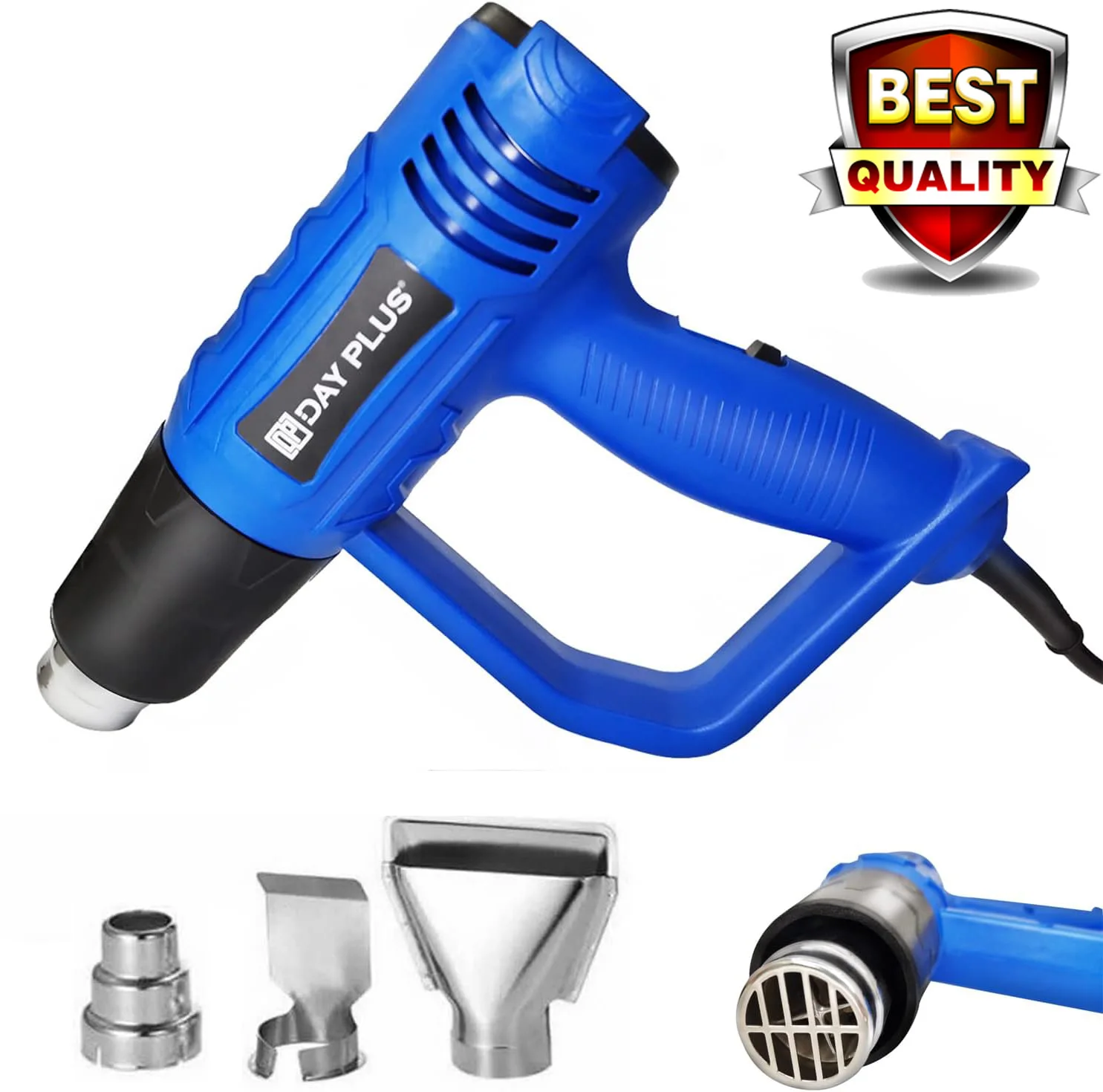 2000W Heat Gun Professional Hot Air Gun Adjustable Temperature 300℃ to 600℃ with Nozzles for DIY Stripping Paint PVC and Home