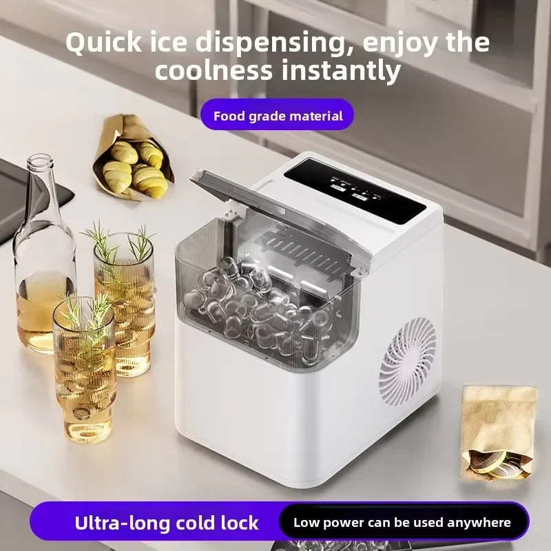 Portable Electric Ice Maker Machine Small Bullet Type Fully Automatic Smart Low Power Consumption for Household Dormitory