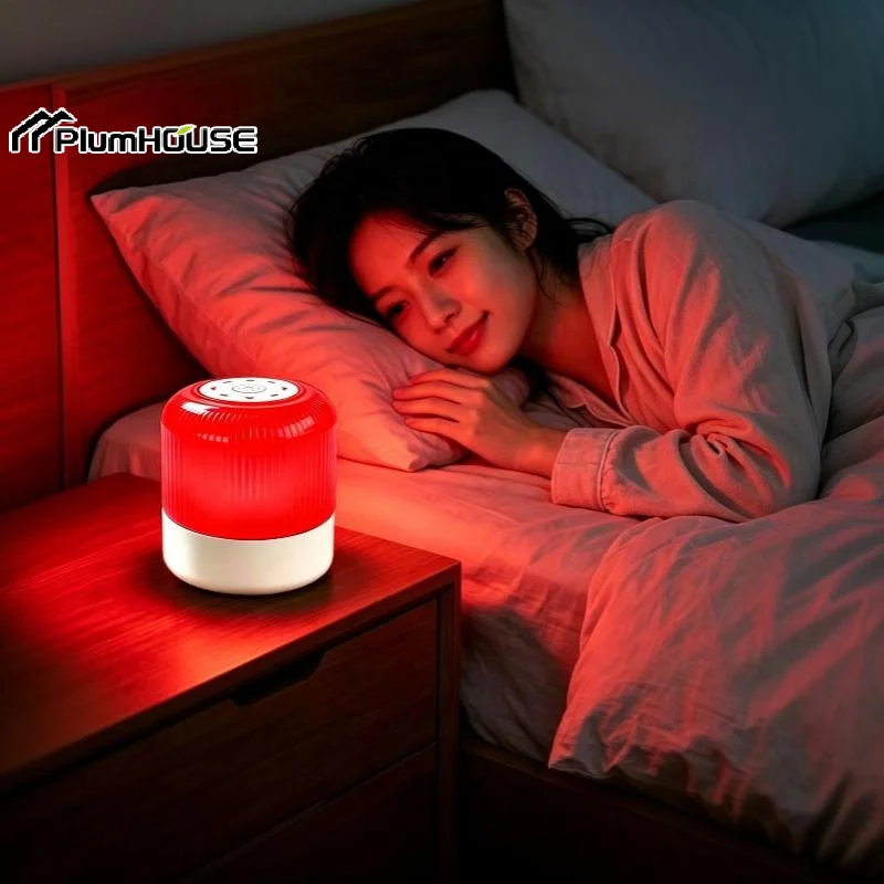 1Set 670nm Red Light Night Light Dual Modes Touch Remote Control USB Rechargeable Portable Sleep Aid Bedside Lamp - view 4
