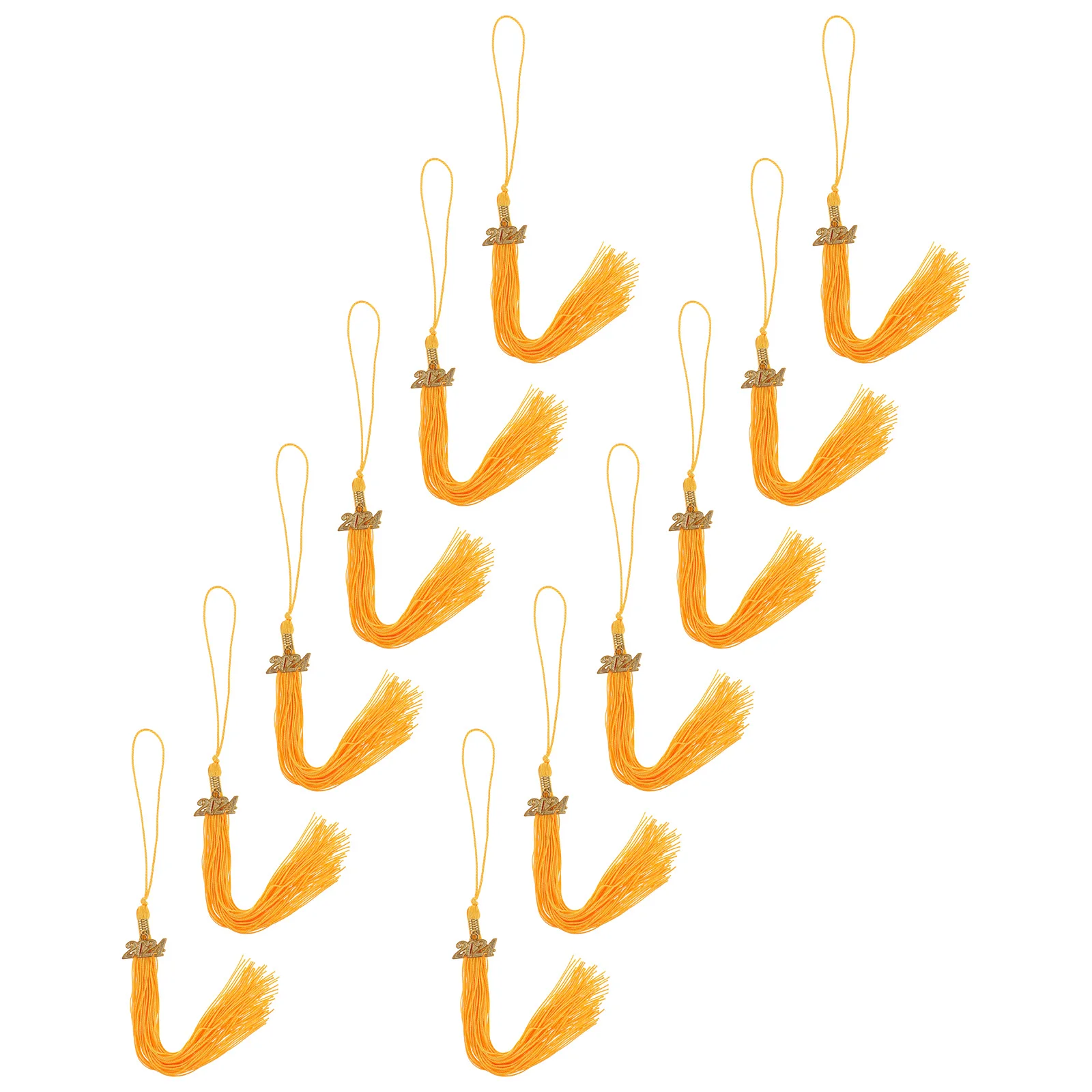 

12pcs Graduation Cap Tassels Alloy Hat Pendants Polyester 2024 Charm Elegant Decoration Ceremony Supplies Accessories