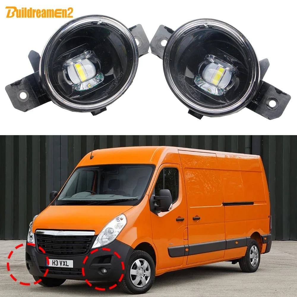 2 Pieces Car 30W Front Bumper LED Fog Light Assembly For Opel Vauxhall Movano Van 2011 2012 2013 2014 2015 2016 2017 2018 2019