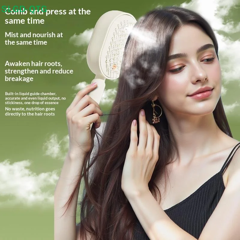 Hot Electric Spray Hair Brush 2-In-1 Misting Hair Brush With Water Spray Reduce Frizz Anti-Static Retractable Steam Massage Comb