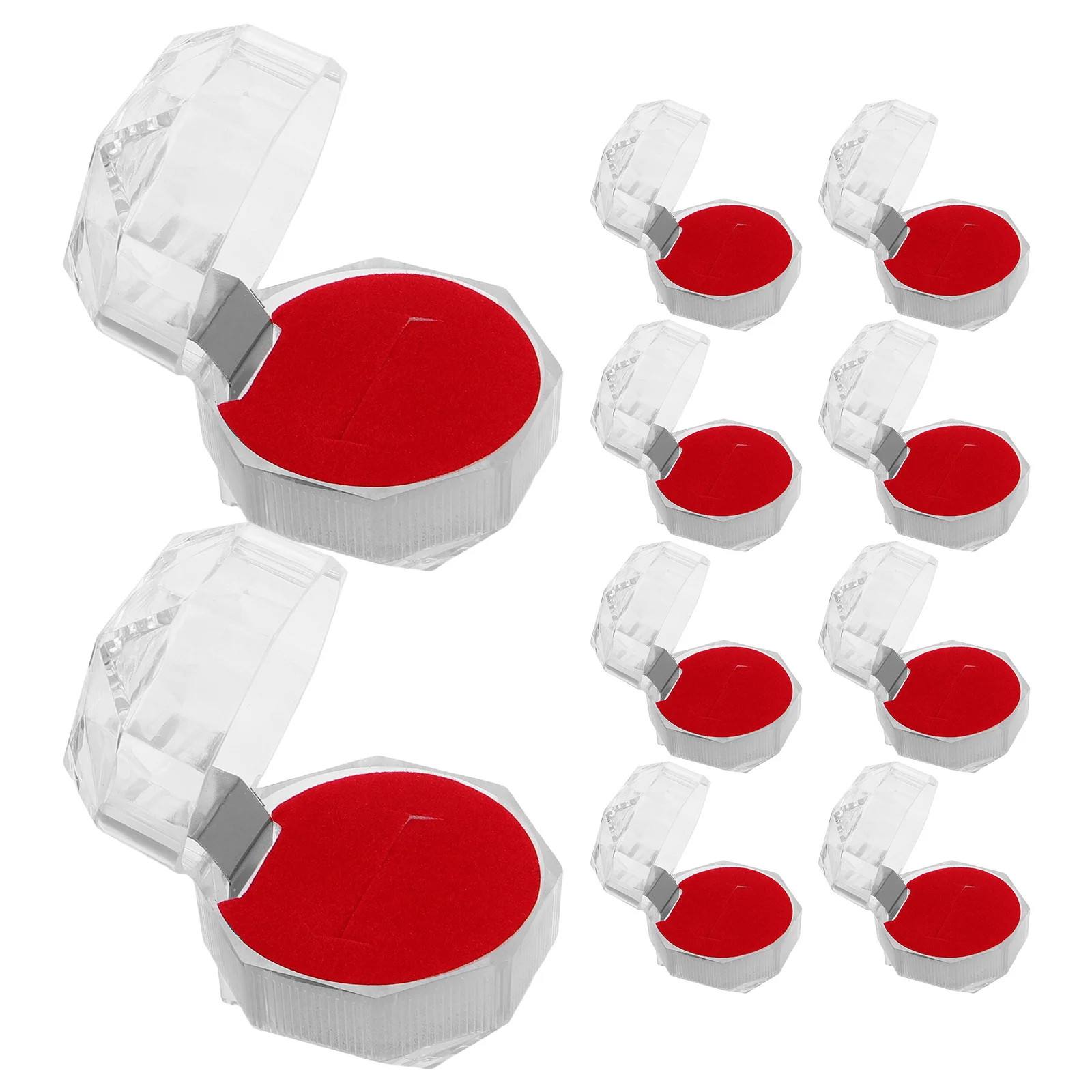 

20 Pcs Clear Crystal Ring Box Jewelry Boxes Engagement Small Container Storage Travel