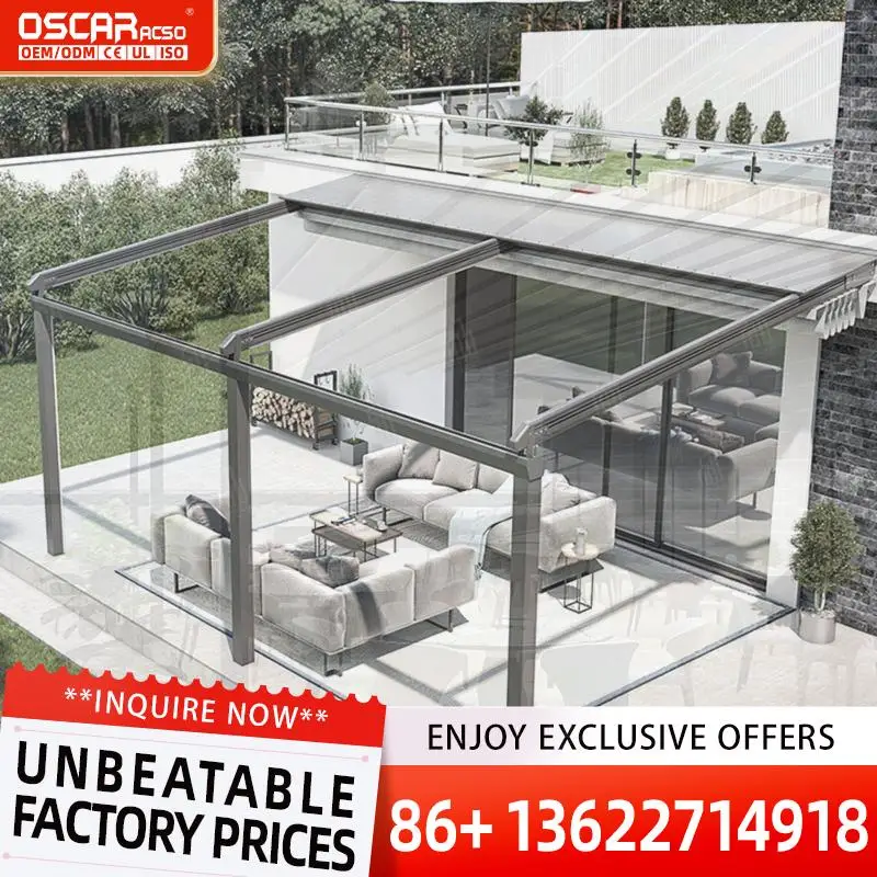 Rustproof Aluminum Pergola Windproof Sunshade Canopy for Garden Backyard Outdoor Use Retractable Canopy Pergola