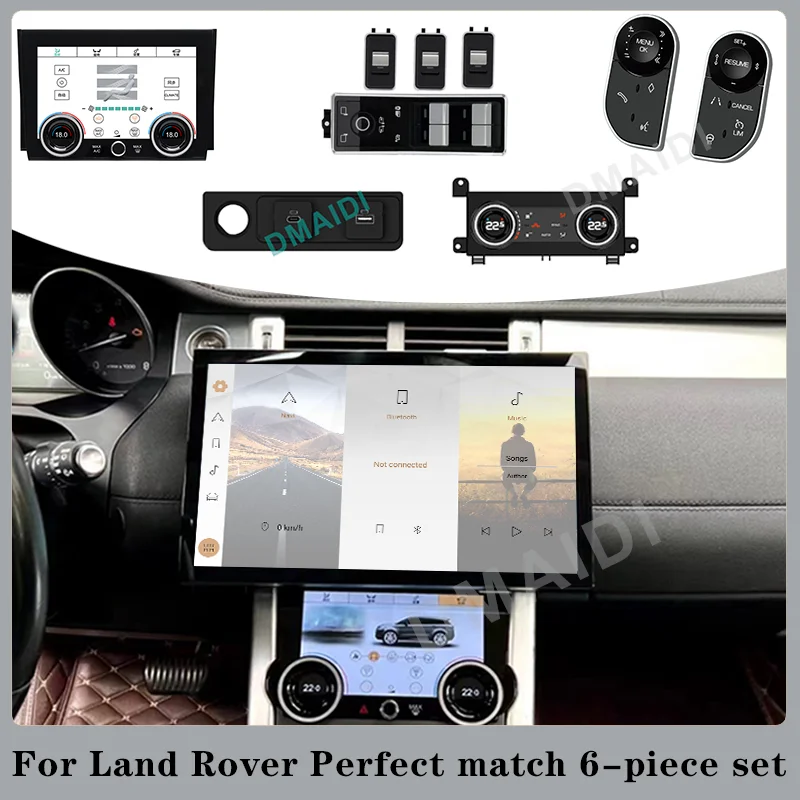 

For Land Rover Old To New 6 Piece Car Interior DVD Multimedia Android Screen Air Conditioning Panel And Steering Wheel Buttons