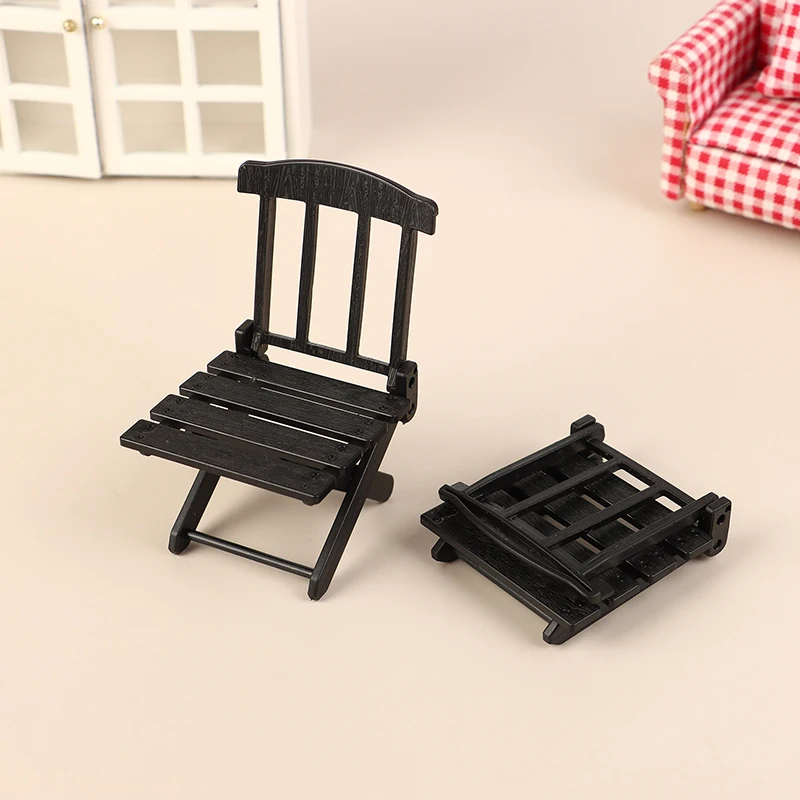 1/12 Dollhouse Foldable Beach Chair Model Dollhouse Mini Outdoor Casual Chair Dolls House Furniture Accessories