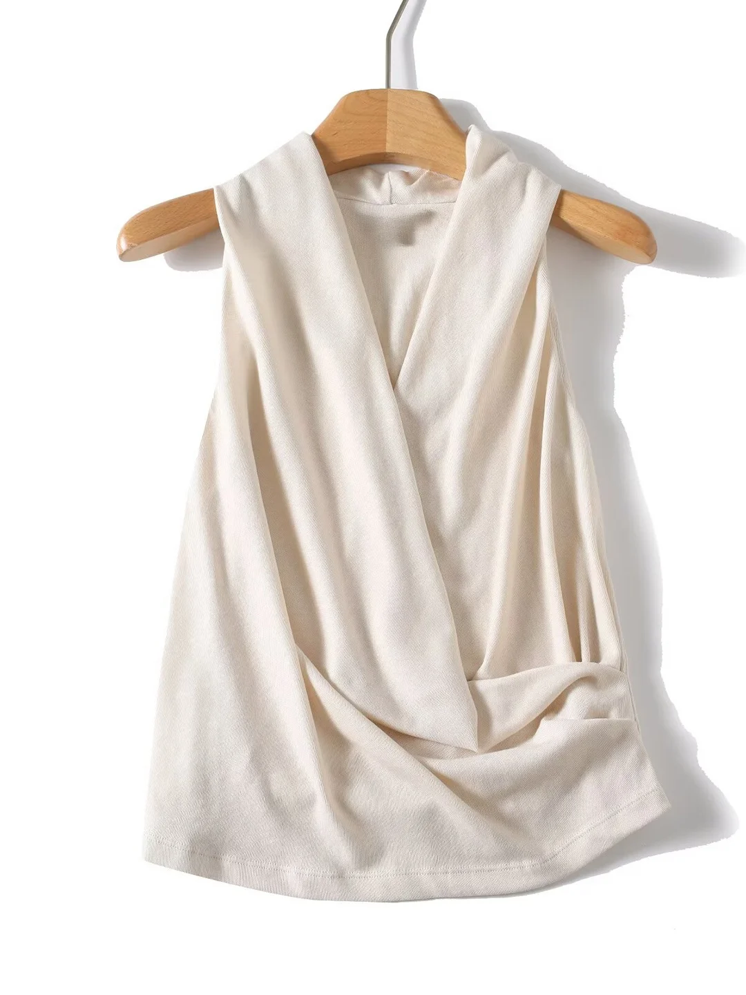 Casual Style Women's Cotton Blend Sleeveless Cross over Top Breathable Comfortable Fit for Young Women Summer Season 5
